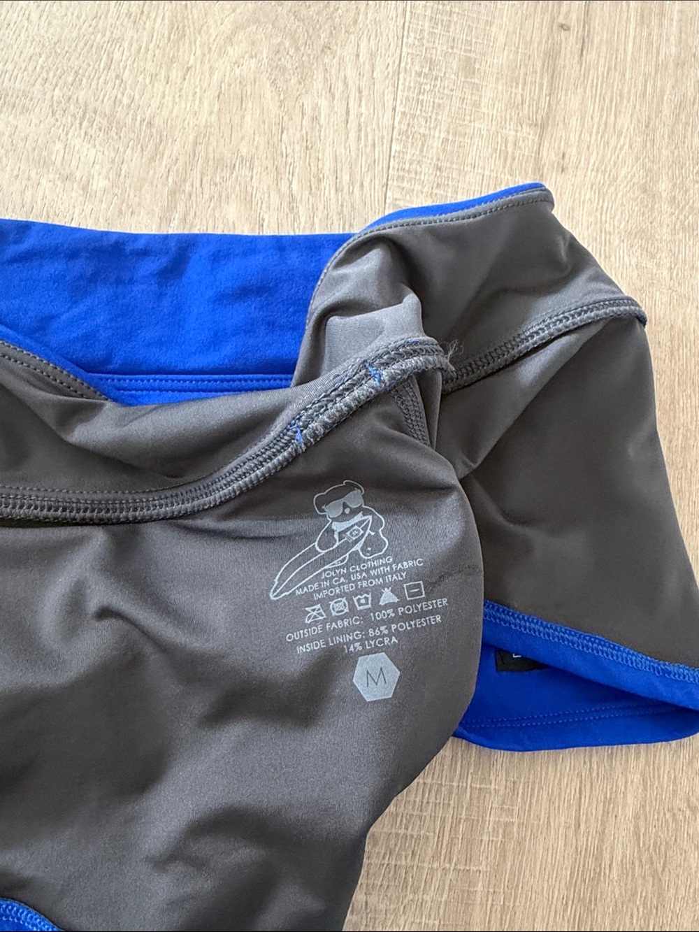 Jolyn clothing Electric Blue Women's Athletic Shorts swim bottoms size m - Picture 4 of 4
